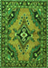 Serging Thickness of Machine Washable Medallion Green Traditional Area Rugs, wshtr4341grn
