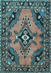 Medallion Light Blue Traditional Rug, tr4341lblu