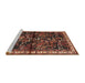 Sideview of Machine Washable Traditional Gold Brown Rug, wshtr4342