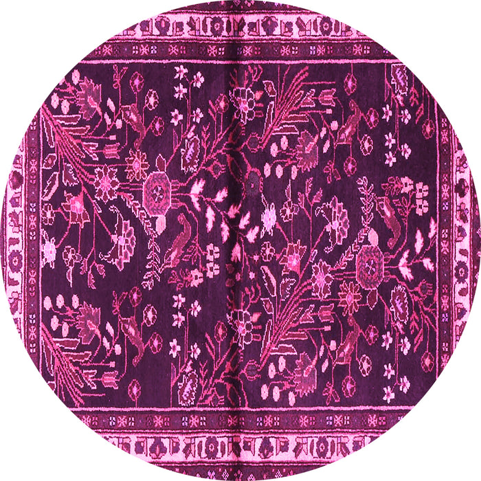 Round Persian Pink Traditional Rug, tr4342pnk