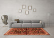 Machine Washable Persian Orange Traditional Area Rugs in a Living Room, wshtr4342org