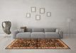 Machine Washable Persian Brown Traditional Rug in a Living Room,, wshtr4342brn