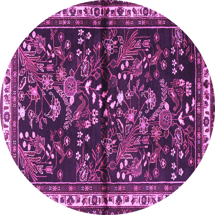 Round Persian Purple Traditional Rug, tr4342pur