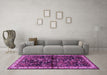 Machine Washable Persian Purple Traditional Area Rugs in a Living Room, wshtr4342pur