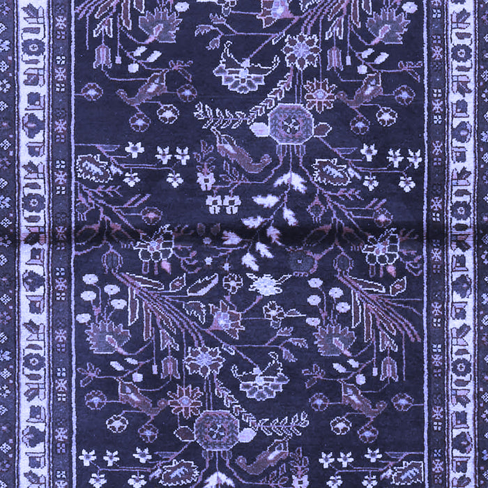 Machine Washable Persian Blue Traditional Rug, wshtr4342blu