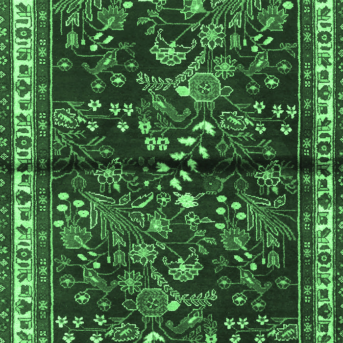 Machine Washable Persian Emerald Green Traditional Area Rugs, wshtr4342emgrn