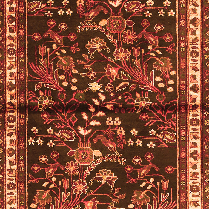 Serging Thickness of Machine Washable Persian Orange Traditional Area Rugs, wshtr4342org