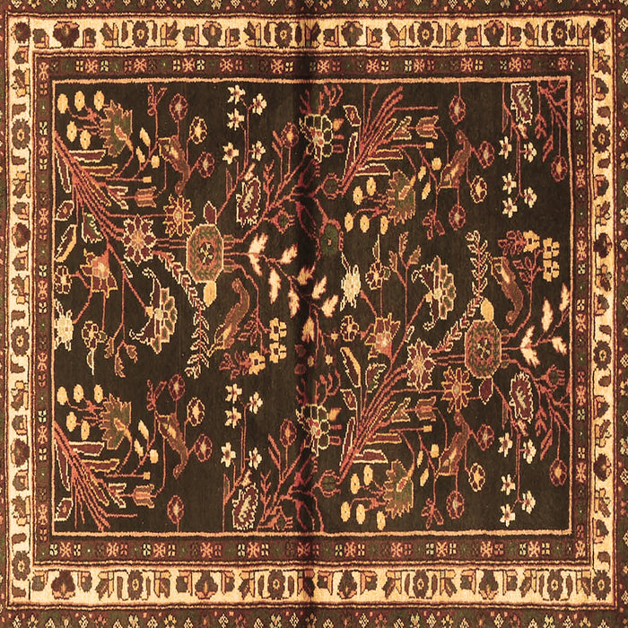 Square Persian Brown Traditional Rug, tr4342brn