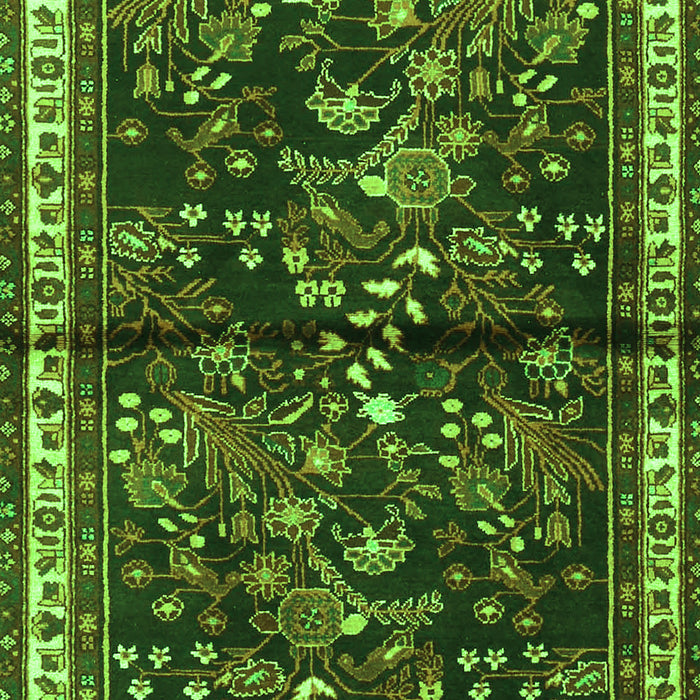 Serging Thickness of Machine Washable Persian Green Traditional Area Rugs, wshtr4342grn