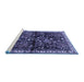 Sideview of Machine Washable Persian Blue Traditional Rug, wshtr4342blu