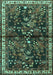 Machine Washable Persian Turquoise Traditional Area Rugs, wshtr4342turq