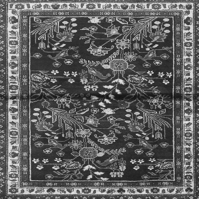 Round Machine Washable Persian Gray Traditional Rug, wshtr4342gry