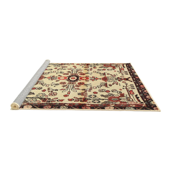 Sideview of Machine Washable Traditional Dark Sienna Brown Rug, wshtr4343
