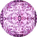 Round Animal Purple Traditional Rug, tr4343pur