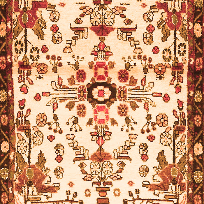 Serging Thickness of Machine Washable Animal Orange Traditional Area Rugs, wshtr4343org
