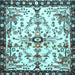 Square Animal Light Blue Traditional Rug, tr4343lblu