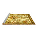 Sideview of Machine Washable Animal Yellow Traditional Rug, wshtr4343yw