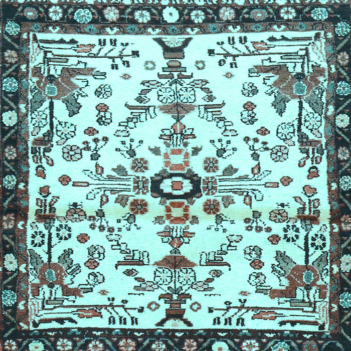 Square Machine Washable Animal Light Blue Traditional Rug, wshtr4343lblu