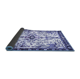 Sideview of Animal Blue Traditional Rug, tr4343blu