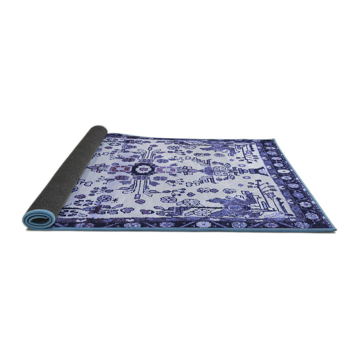 Sideview of Animal Blue Traditional Rug, tr4343blu