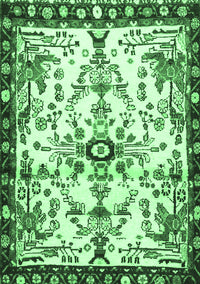 Animal Emerald Green Traditional Rug, tr4343emgrn