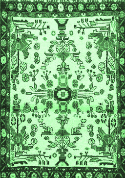 Animal Emerald Green Traditional Rug, tr4343emgrn