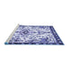 Sideview of Machine Washable Animal Blue Traditional Rug, wshtr4343blu