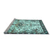 Sideview of Machine Washable Animal Light Blue Traditional Rug, wshtr4343lblu