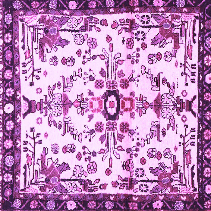 Square Machine Washable Animal Purple Traditional Area Rugs, wshtr4343pur