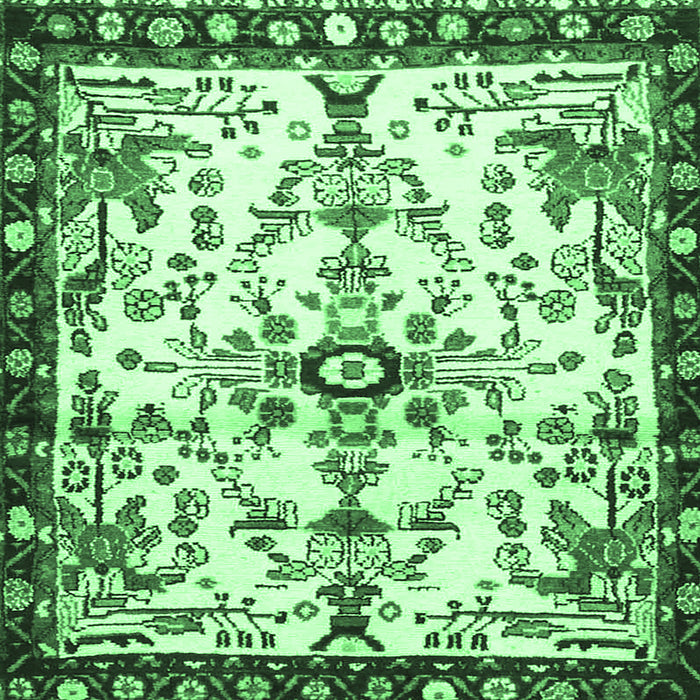 Square Machine Washable Animal Emerald Green Traditional Area Rugs, wshtr4343emgrn