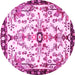 Round Animal Pink Traditional Rug, tr4343pnk