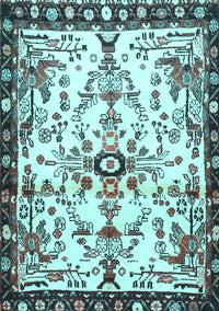 Animal Light Blue Traditional Rug, tr4343lblu