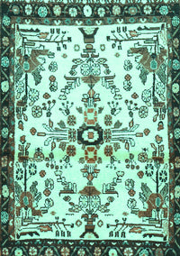 Animal Turquoise Traditional Rug, tr4343turq