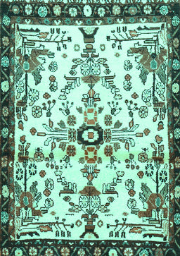 Animal Turquoise Traditional Rug, tr4343turq