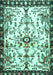 Animal Turquoise Traditional Rug, tr4343turq