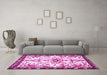 Machine Washable Animal Pink Traditional Rug in a Living Room, wshtr4343pnk