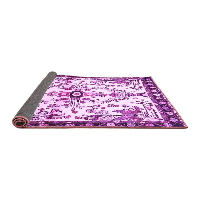 Sideview of Animal Purple Traditional Rug, tr4343pur