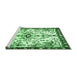 Sideview of Machine Washable Animal Emerald Green Traditional Area Rugs, wshtr4343emgrn
