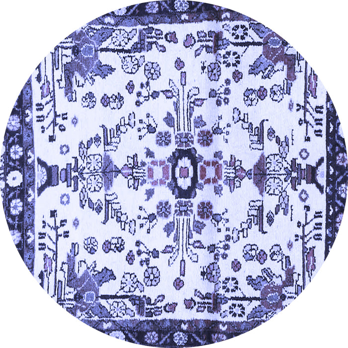 Round Machine Washable Animal Blue Traditional Rug, wshtr4343blu