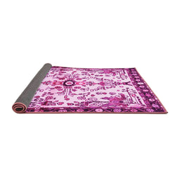 Sideview of Animal Pink Traditional Rug, tr4343pnk