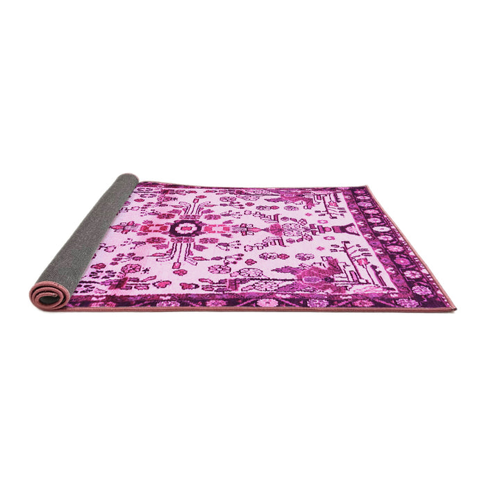 Sideview of Animal Pink Traditional Rug, tr4343pnk