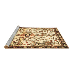 Sideview of Machine Washable Animal Brown Traditional Rug, wshtr4343brn