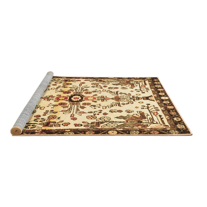 Sideview of Machine Washable Animal Brown Traditional Rug, wshtr4343brn