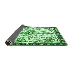 Sideview of Animal Emerald Green Traditional Rug, tr4343emgrn