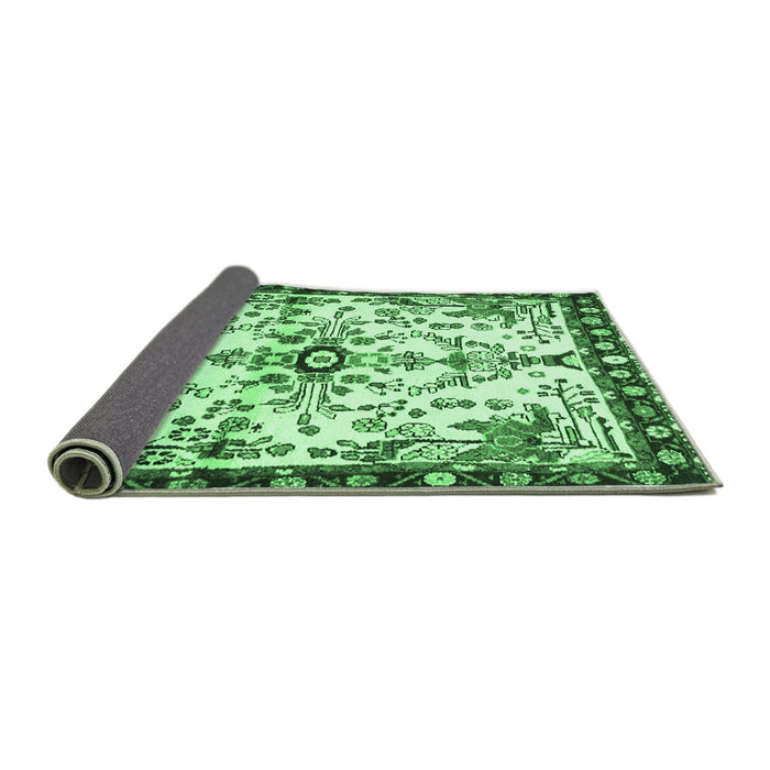 Sideview of Animal Emerald Green Traditional Rug, tr4343emgrn