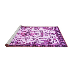 Sideview of Machine Washable Animal Purple Traditional Area Rugs, wshtr4343pur