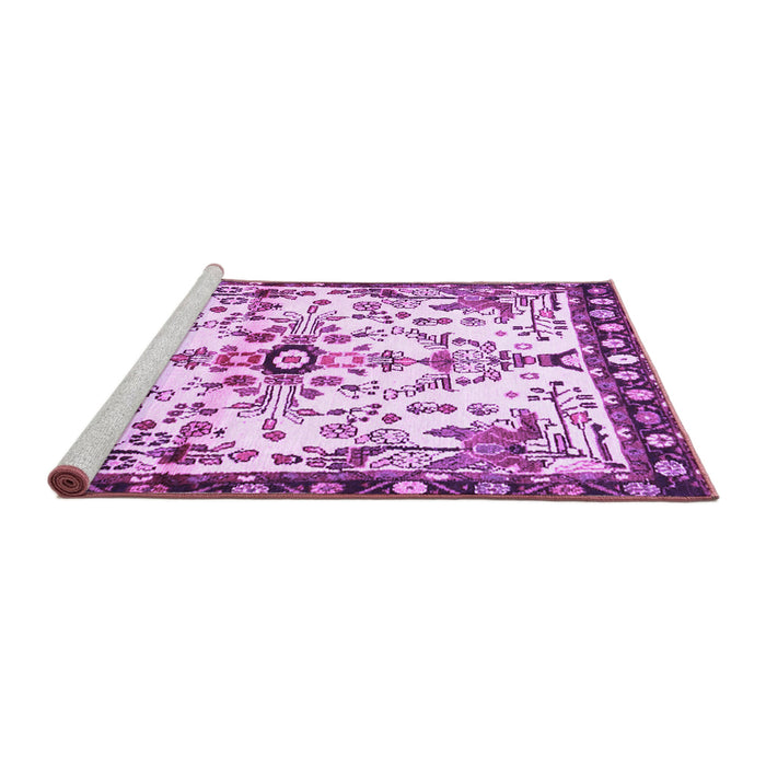 Sideview of Machine Washable Animal Purple Traditional Area Rugs, wshtr4343pur