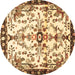 Round Animal Brown Traditional Rug, tr4343brn