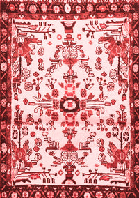 Animal Red Traditional Rug, tr4343red