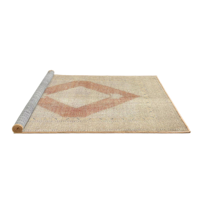 Sideview of Machine Washable Traditional Gold Rug, wshtr4344